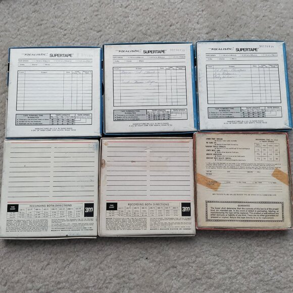 Vintage Lot of (6) Used Reel To Reel Recording Tapes Realistic Scotch - Picture 2 of 5